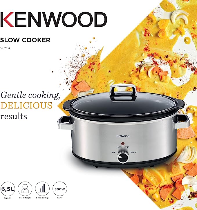KENWOOD Slow Cooker 6.5L Slow Rice Cooker with 3 Heat Settings (Low, H –  cliqshopping