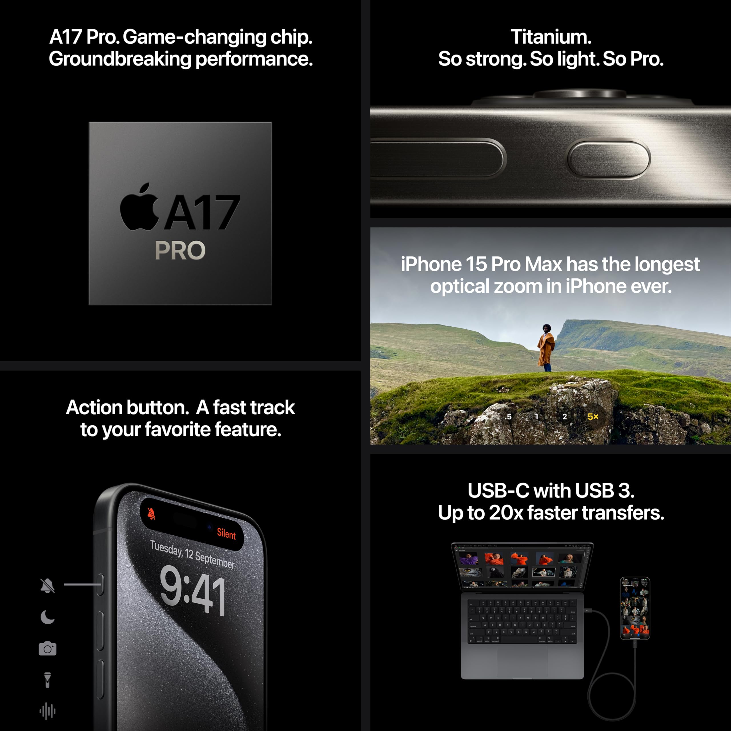 Apple iPhone 15 Pro Max (512 GB) - White Titanium – cliqshopping